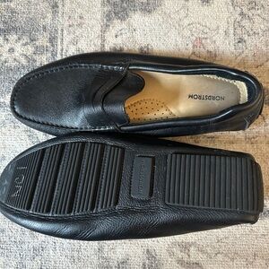 Nordstrom Black Leather Slip-On Shoes